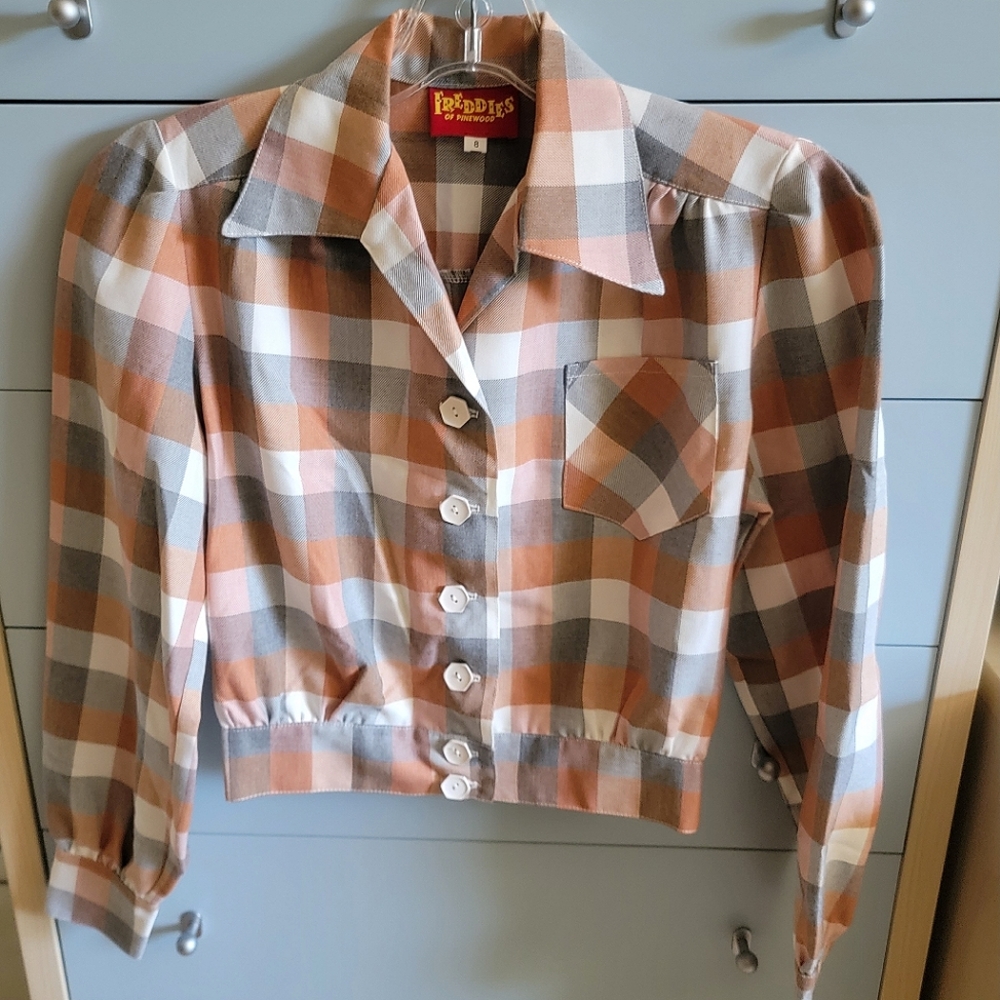 Freddies Of Pinewood Plaid Work Blouse/Jacket BN